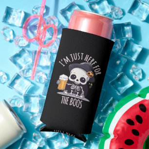 Kawaii Skeleton Halloween Oktoberfest Seltzer Can Cooler