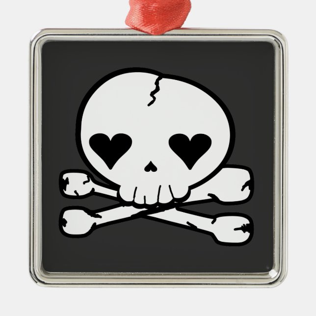 Kawaii Skull Gothic Christmas Ornament (Front)