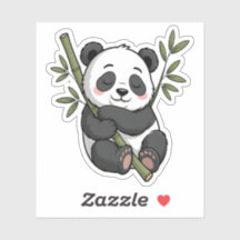 Kawaii Sleeping Panda on Bamboo