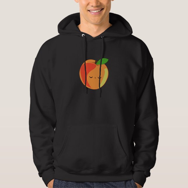 Kawaii Sleepy Lil’ Peach hoodie (Front)