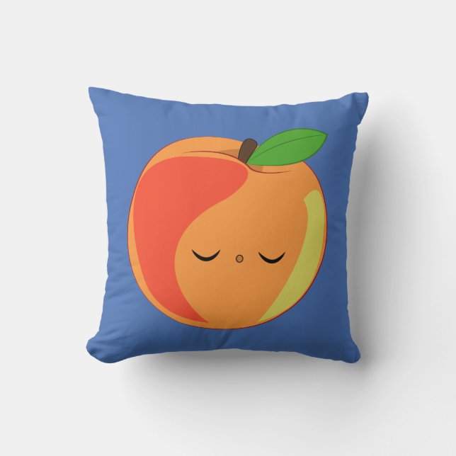 Kawaii Sleepy Lil’ Peach pillow (Front)