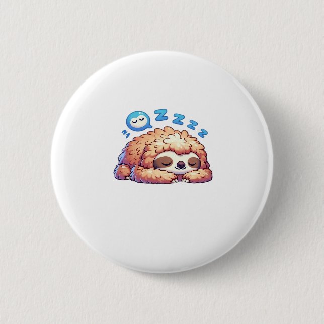 Kawaii Sleepy Sloth Napping Zzz Funny Lazy Animal  6 Cm Round Badge (Front)