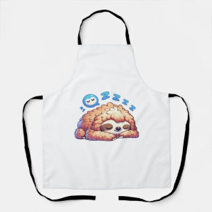 Kawaii Sleepy Sloth Napping Zzz Funny Lazy Animal  Apron