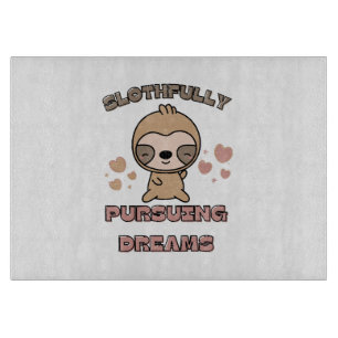 Kawaii Sloth Animal Pun Cutting Board