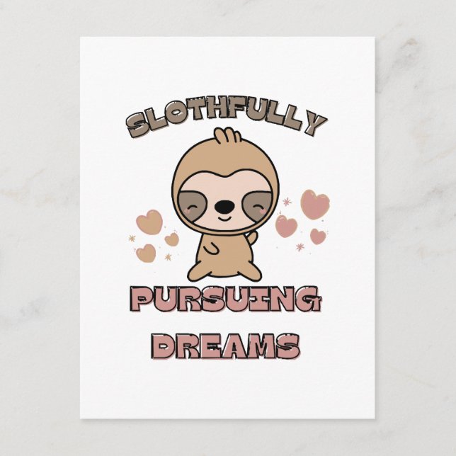 Kawaii Sloth Animal Pun Enclosure Card (Front)