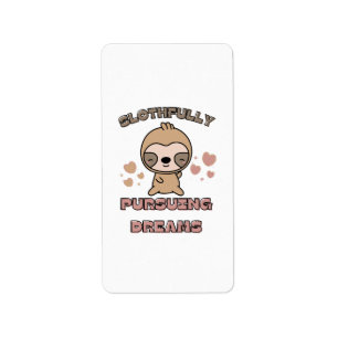 Kawaii Sloth Animal Pun Label