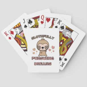 Kawaii Sloth Animal Pun Playing Cards
