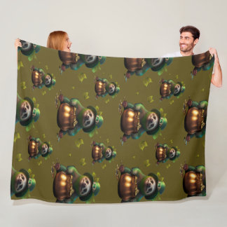 Kawaii sloth. Funny Irish Leprechaun. Saint Patric Fleece Blanket