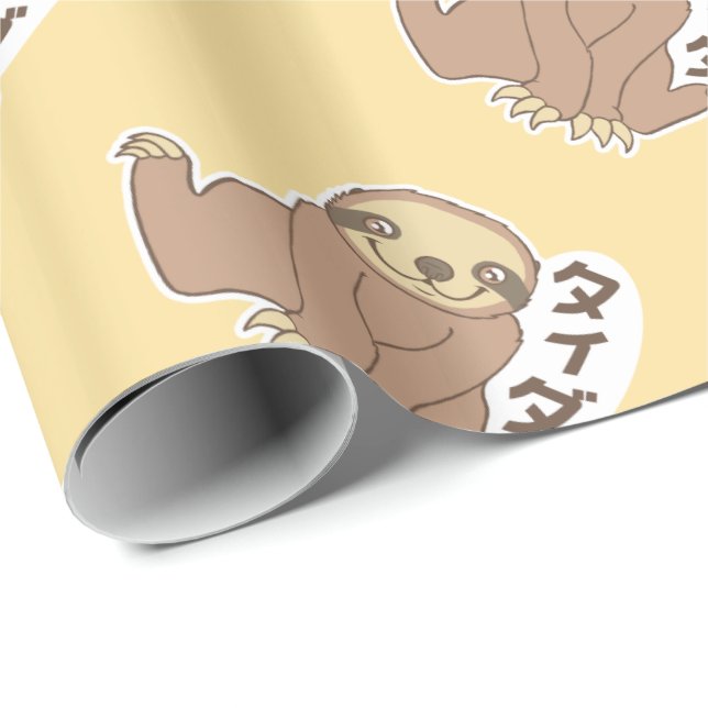 Kawaii Sloth Wrapping Paper (Roll Corner)
