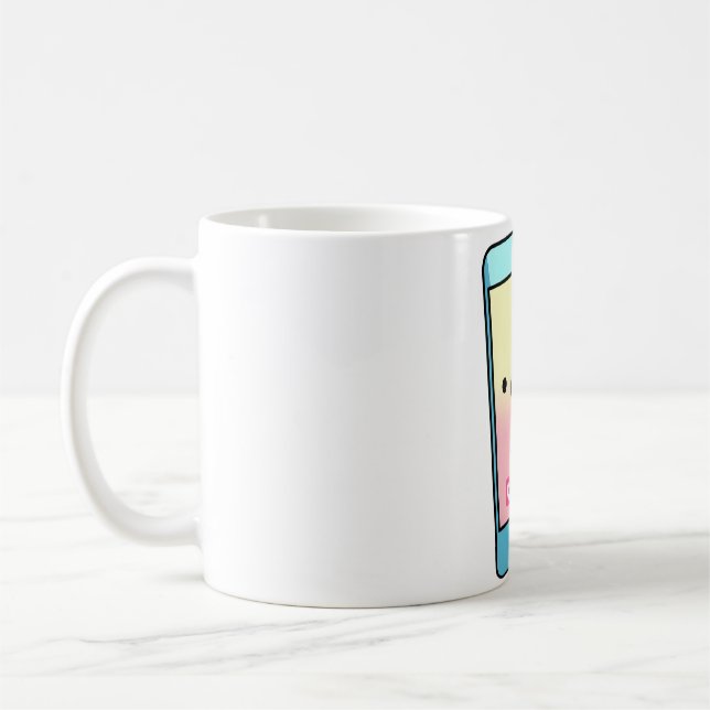 Kawaii Smartphone Coffee Mug (Left)