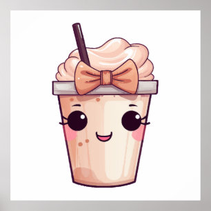 Kawaii Smiling Frappe Poster