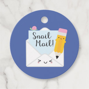 Kawaii Snail Mail Favour Tags