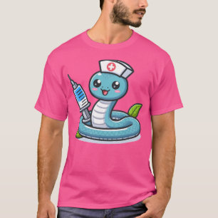 Kawaii Snake With Nurse Uniform T-Shirt