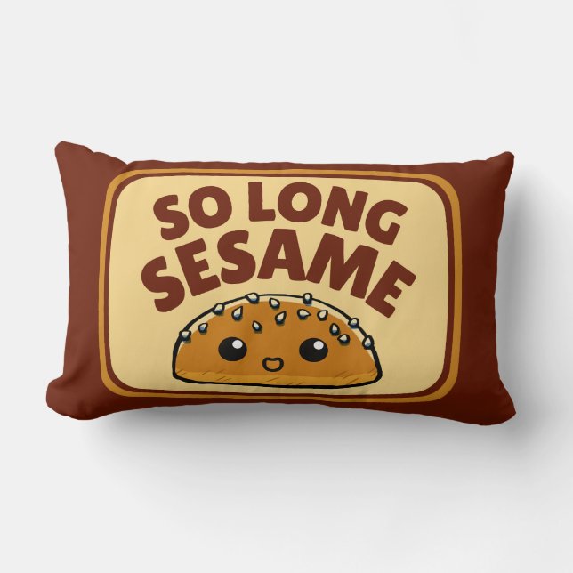 KAWAII SO LONG CUTE SESAME BUN  LUMBAR CUSHION (Front)