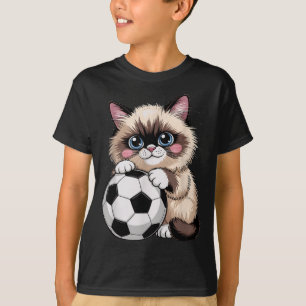 Kawaii Soccer Birman Just Girl Who Loves Cats Scor T-Shirt