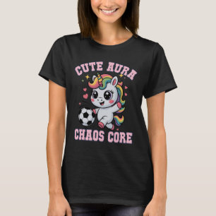 Kawaii Soccer Unicorn Cute Aura Chaos Core Score P T-Shirt