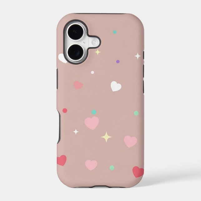 Kawaii Soft Hearts & Sparkles Seamless Phone Case (Back)