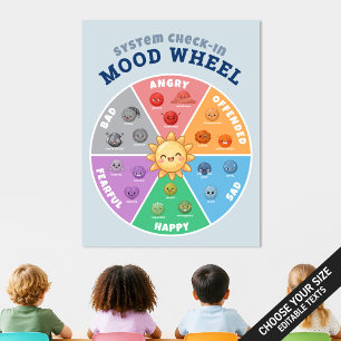 Kawaii Space Calming Mood Feelings Wheel Custom Poster
