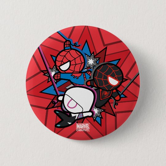 Kawaii Spider Man Ghost Spider Miles Morales 6 Cm Round Badge Zazzle Co Nz