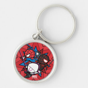 Kawaii Spider-Man, Ghost-Spider, & Miles Morales Key Ring