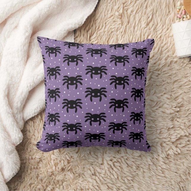 Kawaii Spiders Purple Cushion (Blanket)