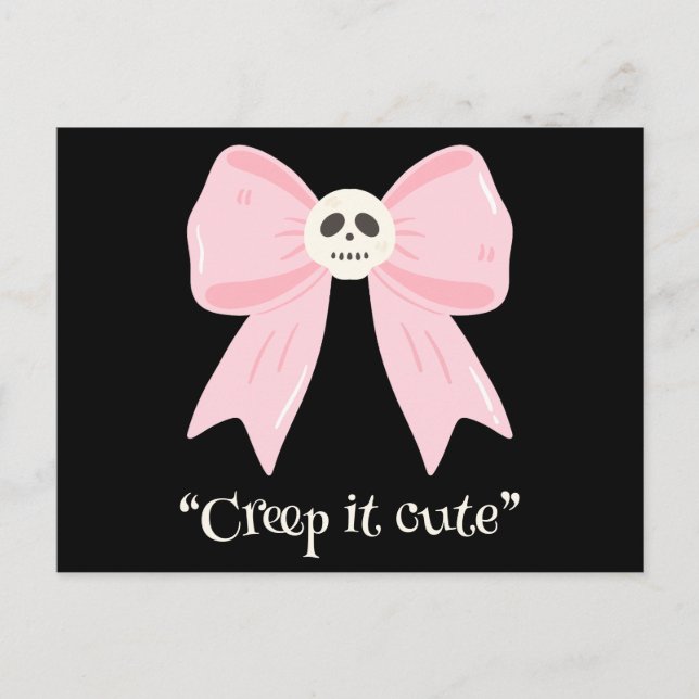 Kawaii Spooky Bow, cute halloween Postcard (Front)