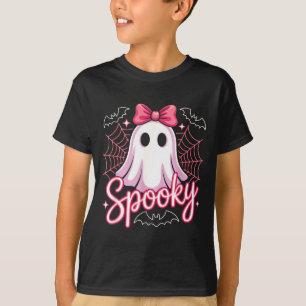 Kawaii spooky ghost cute pink halloween graphic T-Shirt