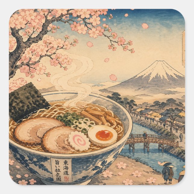 kawaii square sticker (Front)