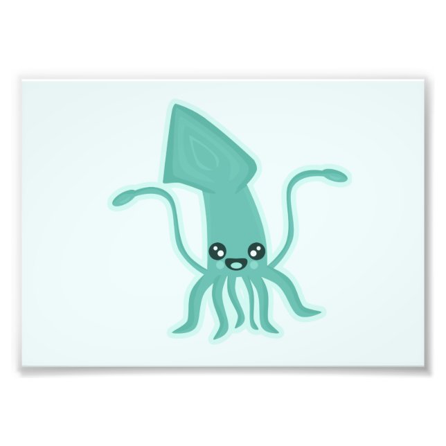 Kawaii Squid Photo Print (Front)