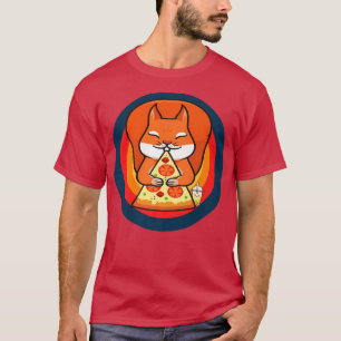 Kawaii Squirrel Eating Pizza Boba Tea  T-Shirt
