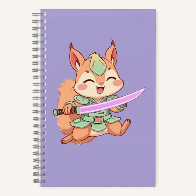Kawaii Squirrel Samurai. Notebook (Front)
