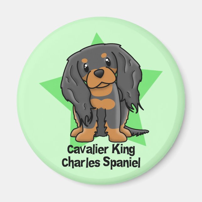 Kawaii Star B&T Cavalier King Charles Spaniel Magnet (Front)