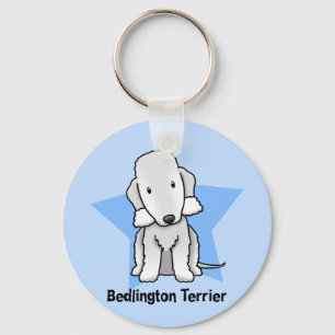 Kawaii Star Bedlington Terrier Key Ring