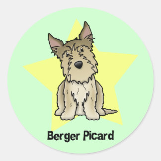 Kawaii Star Berger Picard Classic Round Sticker