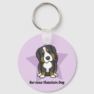 Kawaii Star Bernese Mountain Dog Keychain
