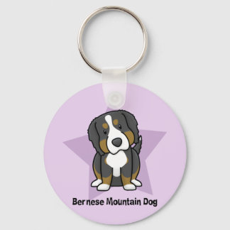 Kawaii Star Bernese Mountain Dog Keychain