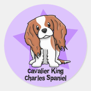 Kawaii Star Blenheim Cavalier King Charles Spaniel Classic Round Sticker