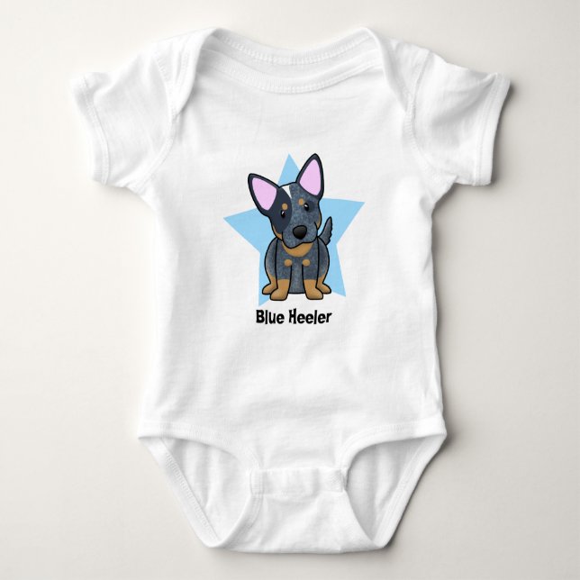 Kawaii Star Blue Heeler Baby Creeper (Front)