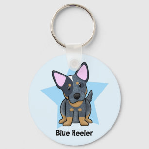 Kawaii Star Blue Heeler Key Ring