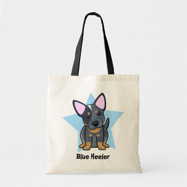Kawaii Star Blue Heeler Tote Bag (Front)