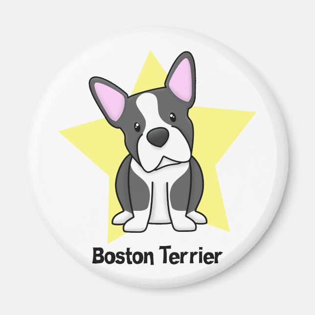 Kawaii Star Boston Terrier Magnet (Front)