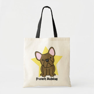 Kawaii Star Brindle French Bulldog Tote Bag