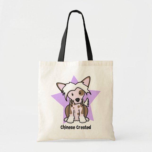 Kawaii Star Chinese Crested Tote Bag (Front)