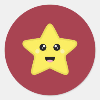 Kawaii Star Classic Round Sticker