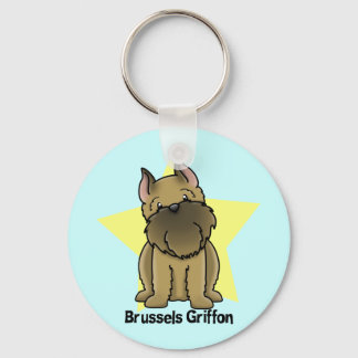 Kawaii Star Cropped Brussels Griffon Key Ring