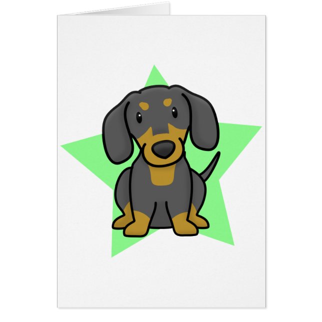 Kawaii Star Dachshund Card (Front)