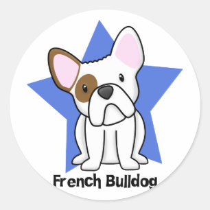 Kawaii Star French Bulldog Classic Round Sticker