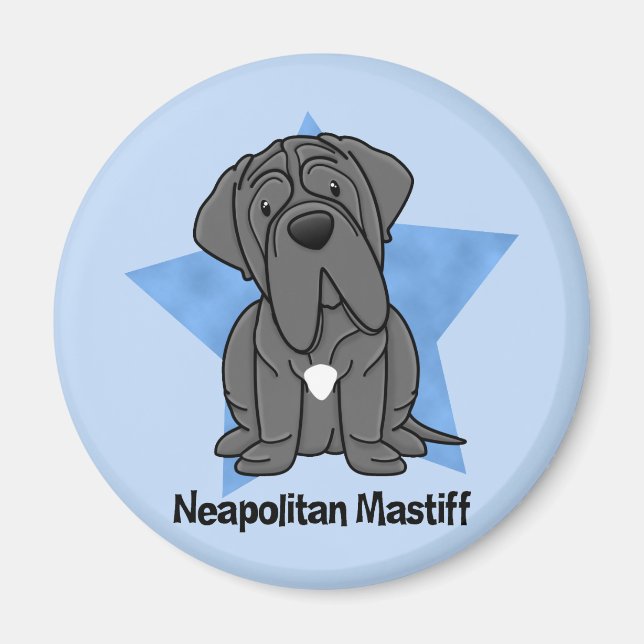Kawaii Star Neapolitan Mastiff Magnet (Front)