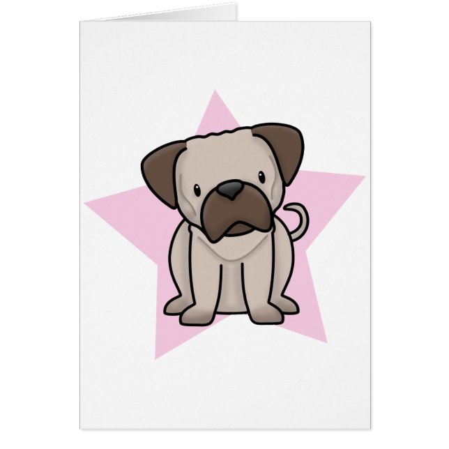 Kawaii Star Pug Card (Front)