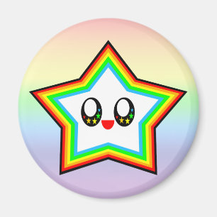 KAWAII STAR RAINBOW HAPPY FACE LUCKY MAGNET